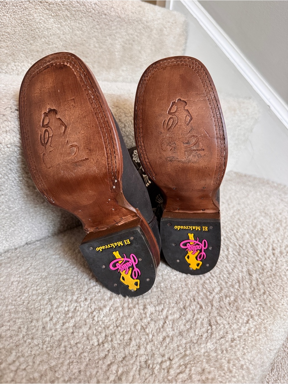 Embroidered Dark Brown Women's Lace-Up Western Boots - Picture 4 of 6
